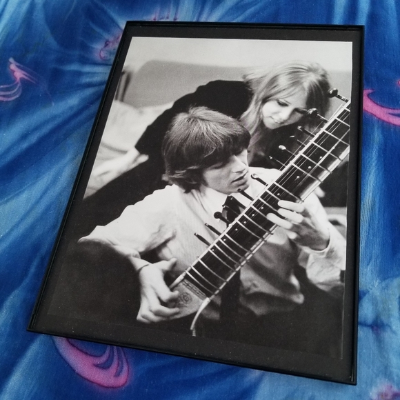 The Beatles Other - Beatles George Harrison Pattie Boyd Guitar Wall Decor Indian Sitar Music Studio